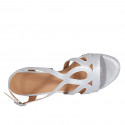 Woman's platform sandal in silver laminated leather heel 9 - Available sizes:  43