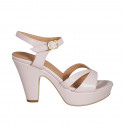 Sandale pour femmes avec courroie et plateforme en cuir nue talon 9 - Pointures disponibles:  43, 44