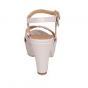 Sandalia para mujer con cinturon y plataforma en piel nude tacon 9 - Tallas disponibles:  43, 44