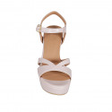 Sandalia para mujer con cinturon y plataforma en piel nude tacon 9 - Tallas disponibles:  43, 44