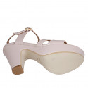 Sandalo da donna con cinturino e plateau in pelle nude tacco 9 - Misure disponibili: 43, 44