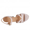 Woman's strap sandal with platform in nude leather heel 9 - Available sizes:  43, 44