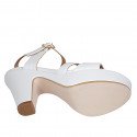 Sandalia para mujer con cinturon y plataforma en piel blanca tacon 9 - Tallas disponibles:  43
