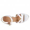 Woman's strap sandal with platform in white leather heel 9 - Available sizes:  43