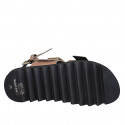 Sandalo da donna con fibbie regolabili in pelle nude zeppa 2 - Misure disponibili: 32, 33, 42