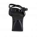 Sandale pour femmes en cuir verni et cuir noir talon 5 - Pointures disponibles:  31, 32, 42, 43, 44, 46