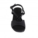 Sandale pour femmes en cuir verni et cuir noir talon 5 - Pointures disponibles:  31, 32, 42, 43, 44, 46