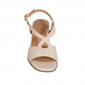 Sandalia para mujer en charol y piel nude tacon 5 - Tallas disponibles:  43, 44, 45