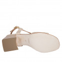 Sandalia para mujer en charol y piel nude tacon 5 - Tallas disponibles:  43, 44, 45