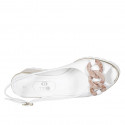 Sandale pour femmes avec chaîne en cuir blanc talon compensé 4 - Pointures disponibles:  42