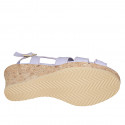 Sandalia para mujer en piel lila con plataforma y cuña 7 - Tallas disponibles:  42, 43