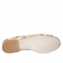 Ballerine pour femmes en daim beige imprimé multicouleur talon 2 - Pointures disponibles:  32