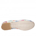 Ballerina da donna in camoscio stampato multicolor tacco 2 - Misure disponibili: 32