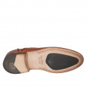 Zapato Oxford para hombre con cordones y puntera en piel cognac - Tallas disponibles:  46, 48, 50