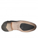 Chaussure richelieu avec lacets et bout droit pour hommes en cuir noir - Pointures disponibles:  38, 49