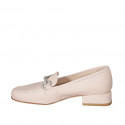 Mocasin pour femmes en cuir nue avec accessoire talon 3 - Pointures disponibles:  44, 45