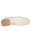 Woman's loafer in nude leather with accessory heel 3 - Available sizes:  44, 45