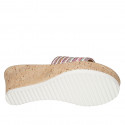 Mule para mujer en rafia multicolor cuña 7 - Tallas disponibles:  43