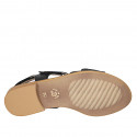 Sandalo da donna in pelle nera con velcro tacco 1 - Misure disponibili: 32, 33