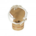 Sandalia de dedo para mujer en piel blanca con estras tacon 2 - Tallas disponibles:  42, 43