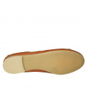 Ballerina da donna in pelle color cuoio con fiocco tacco 1 - Misure disponibili: 42