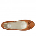 Ballerine pour femmes en cuir cognac avec noeud talon 1 - Pointures disponibles:  42
