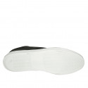 Man's laced shoe with removable insole in black and white leather - Available sizes:  47, 48