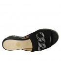 Mule para mujer con cadena en gamuza negra cuña 5 - Tallas disponibles:  43