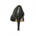 Chaussure ouverte pour femmes en cuir noir talon 9 - Pointures disponibles:  31, 32, 34, 42