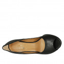 Scarpa aperta da donna in pelle nera tacco 9 - Misure disponibili: 31, 32, 34, 42