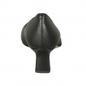 Zapato de salon redondeado para mujer en piel negra tacon 6 - Tallas disponibles:  32