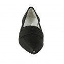 Mocasin à bout pointu pour femmes en cuir noir talon 2 - Pointures disponibles:  42