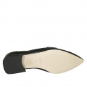 Mocasin à bout pointu pour femmes en cuir noir talon 2 - Pointures disponibles:  42