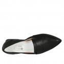 Woman's pointy loafer in black leather heel 2 - Available sizes:  42