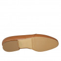 Mocasino para mujer en piel cognac tacon 1 - Tallas disponibles:  42, 43, 44, 45