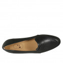 Woman's mocassin in black leather with heel 1 - Available sizes:  42