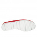 Ballerina da donna in camoscio rosso con clip strass rimovibile zeppa 3 - Misure disponibili: 32, 43