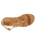 Woman's thong sandal in cognac brown leather with heel 1 - Available sizes:  33