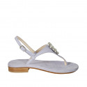 Sandalo infradito da donna in camoscio lilla con strass tacco 2 - Misure disponibili: 46