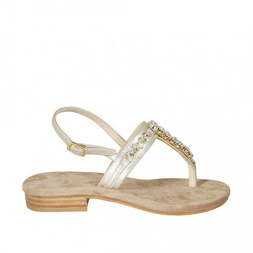 Woman's thong sandal with rhinestones...