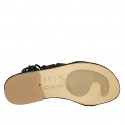 Sandale spartiates à lacets avec goujons pour femmes en cuir noir talon 2 - Pointures disponibles:  33, 42
