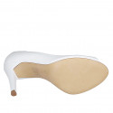 Zapato abierto para mujer en piel blanca tacon 9 - Tallas disponibles:  31, 34, 43