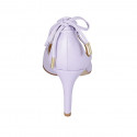 Chaussure à bout pointu pour femmes avec lacets en cuir lilas talon 8 - Pointures disponibles:  31, 32, 42
