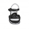 Sandalo da donna con cinturino e nodo in pelle nera zeppa 4 - Misure disponibili: 45