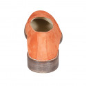 Woman's mocassin in orange suede with tassels heel 3 - Available sizes:  43