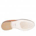 Mocassino da donna in camoscio arancione con nappine tacco 3 - Misure disponibili: 43