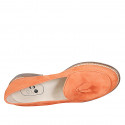 Mocasín para mujer en gamuza naranja con borlas tacon 3 - Tallas disponibles:  43