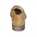 Mocassino da donna con accessorio in camoscio color beige tacco 3 - Misure disponibili: 44