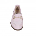 Mocassin pour femmes avec accessoire en daim rose talon 3 - Pointures disponibles:  32