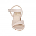 Sandalia con cinturon para mujer en piel nude tacon 6 - Tallas disponibles:  44